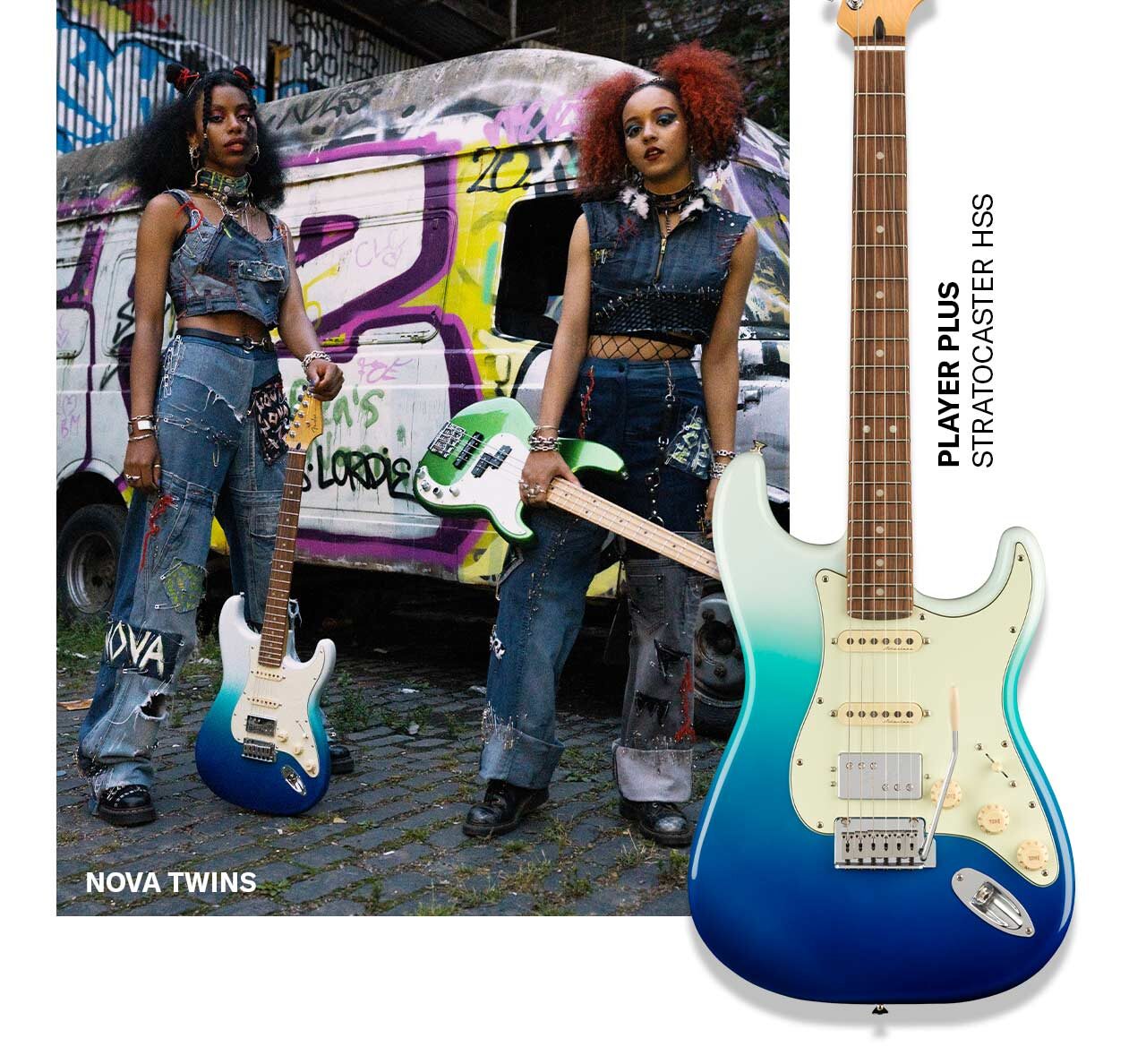Nova Twins. Player Plus Stratocaster HSS
