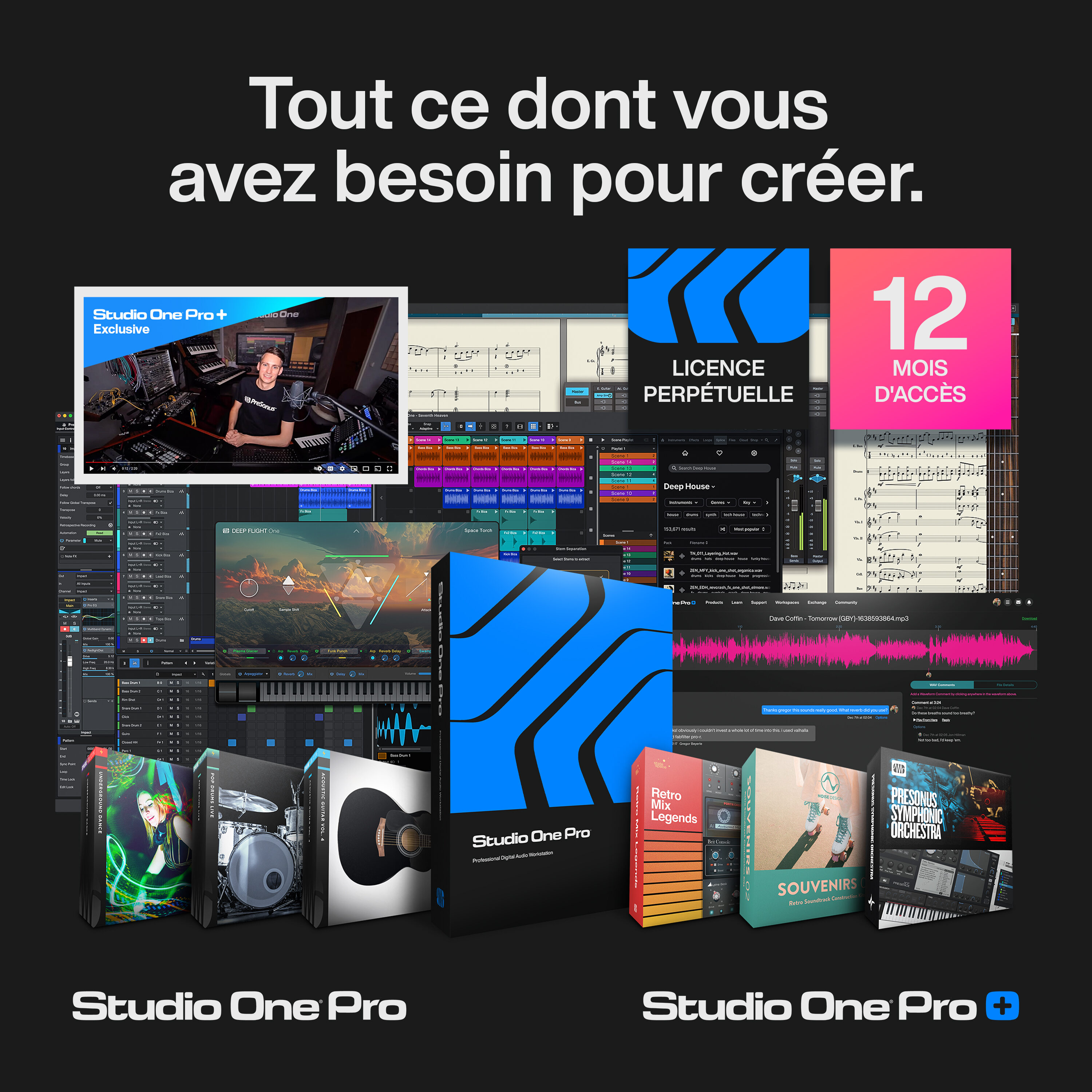 PreSonus Studio One Pro 7 Ou choisissez le meilleur des deux. Et économisez..