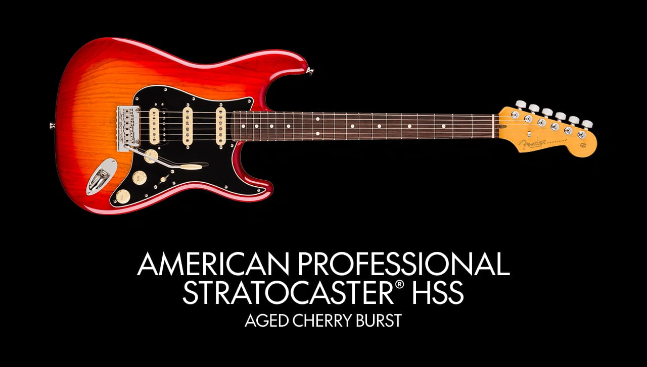 American Professional Stratocaster HSS in Aged Cherry Burst